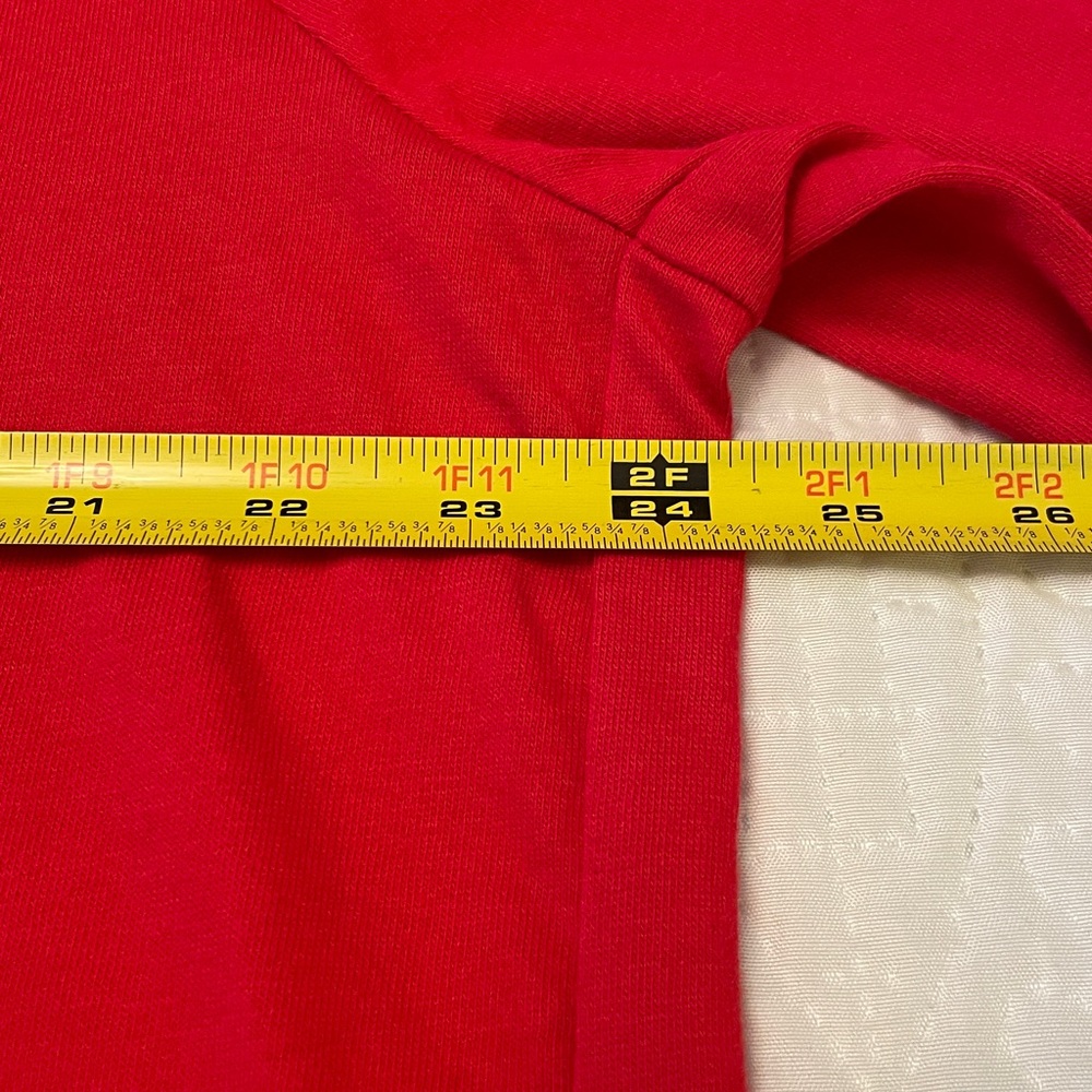 NWT terra & sky Red Long Sleeve & Long Length V Neckline Tee Top 1X (16W-18W) - Picture 6 of 10